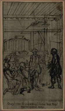 Study for Vignette-Frontispiece of Colle's "La Partie de Chasse de Henri IV", Act III, c. 1766. Creator: Hubert Francois Gravelot