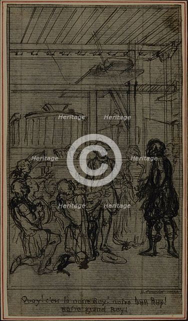 Study for Vignette-Frontispiece of Colle's "La Partie de Chasse de Henri IV", Act III, c. 1766. Creator: Hubert Francois Gravelot.