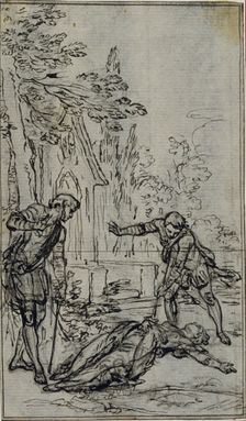 Study for Vignette in Voltaire's "La Pucelle d'Orleans", c. 1762. Creator: Hubert Francois Gravelot