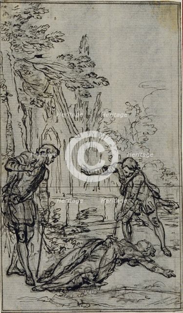 Study for Vignette in Voltaire's "La Pucelle d'Orleans", c. 1762. Creator: Hubert Francois Gravelot.