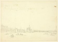 Study for View of London from the Thames, c. 1809. Creator: Augustus Charles Pugin
