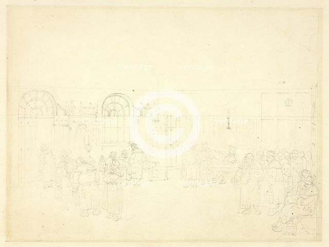Study for Watch House, St. Mary Le Bone, from Microcosm of London, c. 1809. Creator: Augustus Charles Pugin.