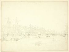 Study for West India Docks, from Microcosm of London, c. 1809. Creator: Augustus Charles Pugin