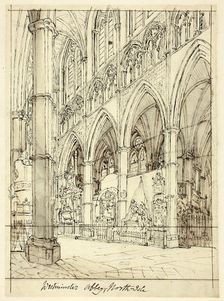 Study for Westminster Abbey, from Microcosm of London, c. 1809. Creator: Augustus Charles Pugin
