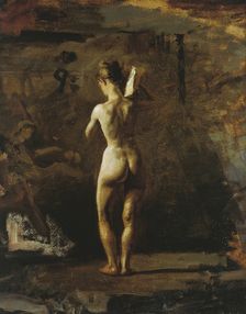 Study for "William Rush Carving His Allegorical Figure of the Schuylkill River", 1876/77. Creator: Thomas Eakins
