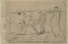 Study for Woman Pasturing her Cow, c. 1858. Creator: Jean Francois Millet