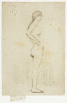 Study from the Nude of a Girl Standing, 1890. Creator: Theodore Roussel