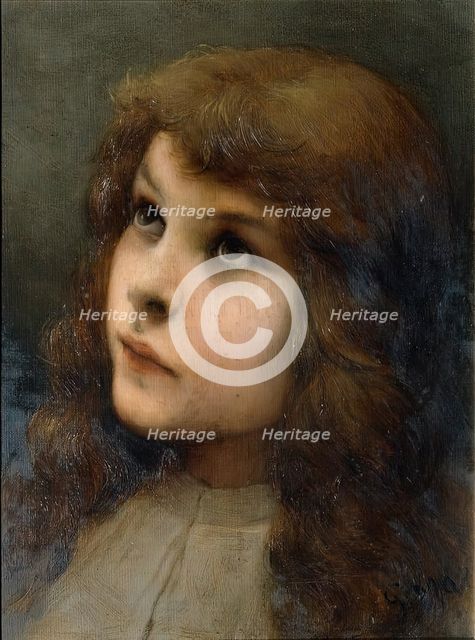Study Head, undated. (late 19th century). Creator: Gabriel Max.