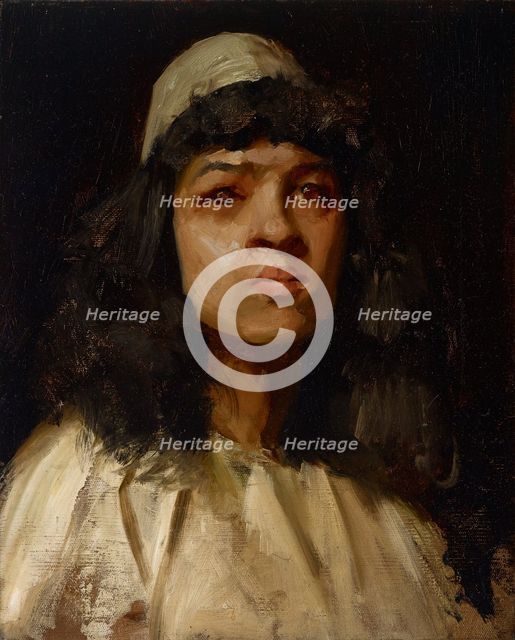 Study Head, about 1889-1891. Creator: William Merritt Chase.