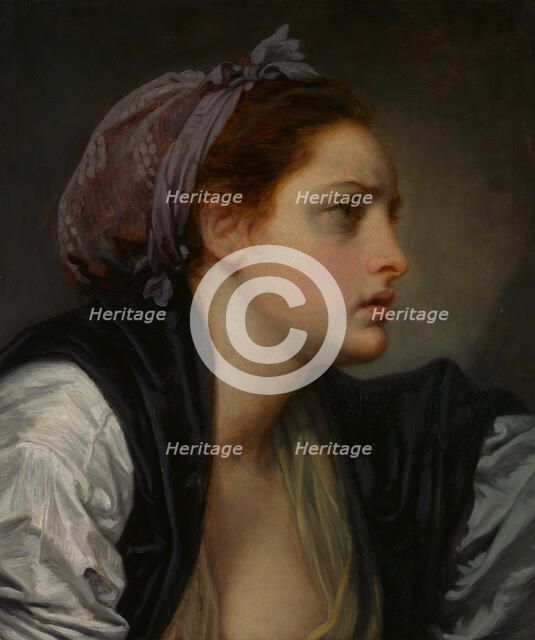 Study Head of a Woman, ca. 1780. Creator: Jean-Baptiste Greuze.