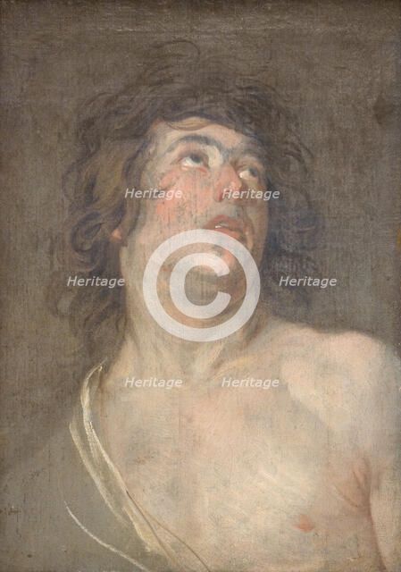 Study Head of a Young Man Looking Upwards. St Sebastian, 1614-1641. Creator: Anthony van Dyck.