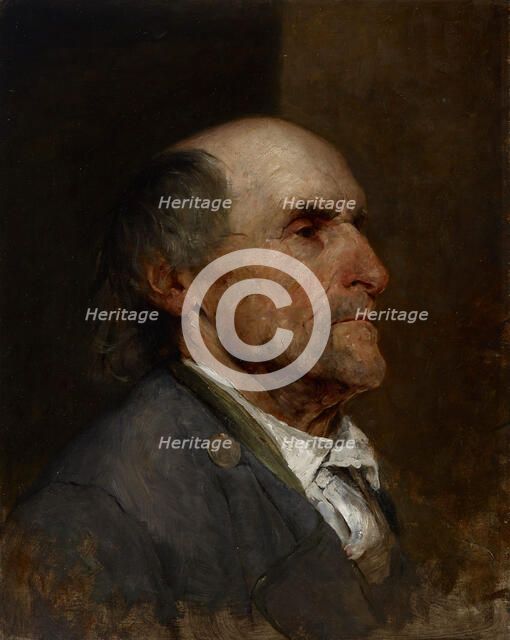Study Head (Old Man), 1883-1884. Creator: Samuel G Richards.