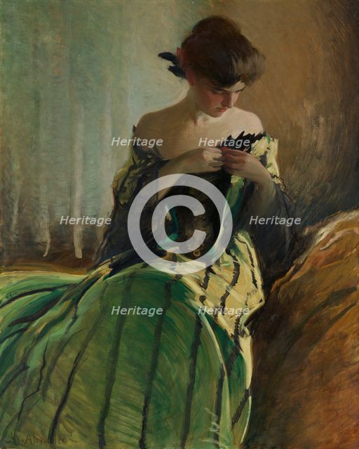 Study in Black and Green, 1906. Creator: John White Alexander.