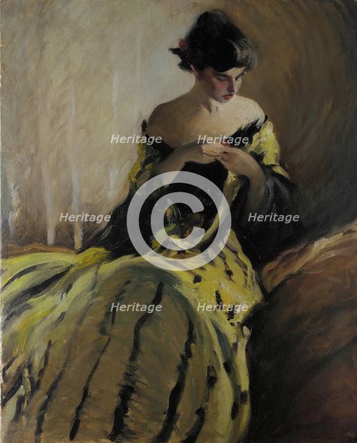 Study in Black and Green (Oil Sketch), ca. 1906. Creator: John White Alexander.