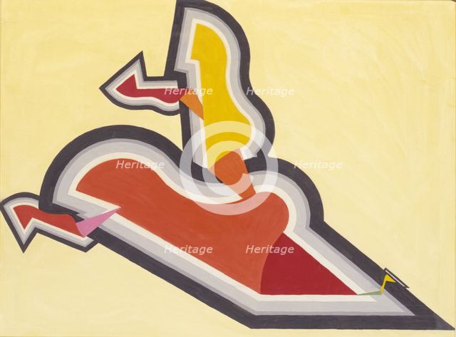Study in Rhythm: Red and Gold, ca. 1934. Creator: Joseph Schillinger.