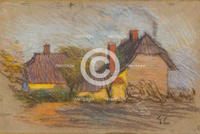 Study of cottages, c1875-1944. Creator: George Clausen.