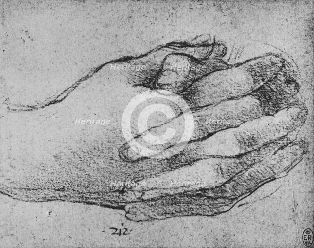 'Study of Clasped Hands', c1480 (1945). Artist: Leonardo da Vinci.