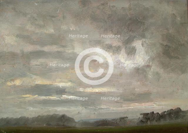 Study of Clouds over Fields, c1810-1850. Creator: Johan Christian Dahl.