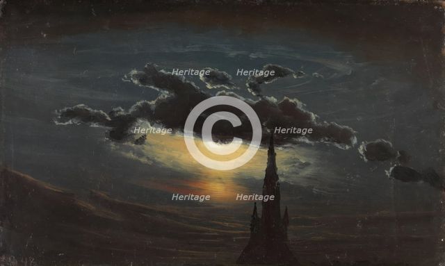 Study of Clouds in Moonlight, 1848. Creator: Knud Baade.