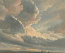 Study of Clouds with a Sunset near Rome, 1786-1801. Creator: Simon Alexandre Clement Denis