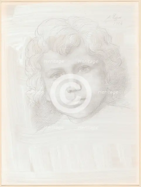 Study of Cupid (Head of a Girl), 1904. Creator: Alphonse Legros.
