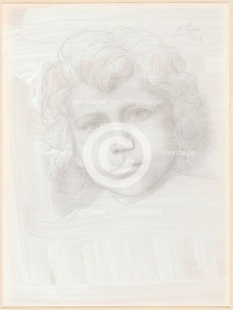 Study of Cupid (Head of a Girl), 1904. Creator: Alphonse Legros.