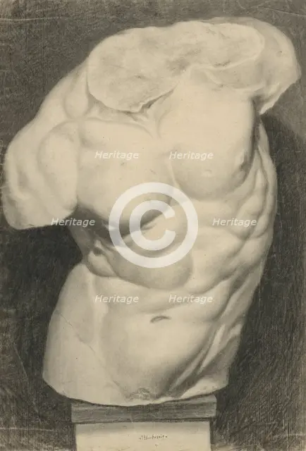 Study of a torso cast, 1856/1859. Creator: Frantisek Klimkovic.