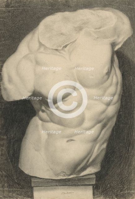 Study of a torso cast, 1856/1859. Creator: Frantisek Klimkovic.