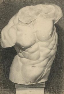 Study of a torso cast, 1856/1859. Creator: Frantisek Klimkovic