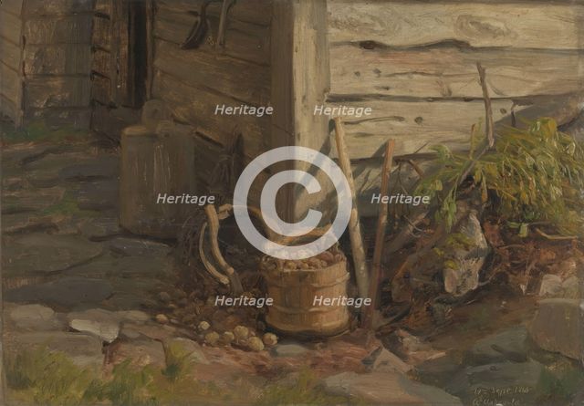 Study of a Treebucket with Potatoes, 1860. Creator: Anders Monsen Askevold.