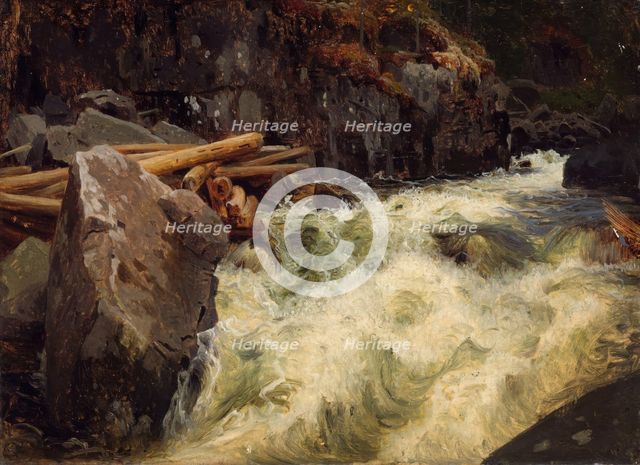 Study of a Waterfall, probably 1851. Creator: Herman August Cappelen.