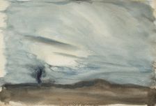 Study of a windswept landscape with stormy sky, c1875-1944. Creator: George Clausen