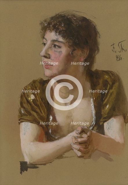 Study of a woman, 1886. Creator: Dominik Skutecky.