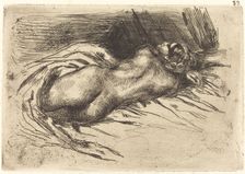 Study of a Woman, Viewed from the Back (Étude de femme vue de dos), 1833. Creator: Eugene Delacroix