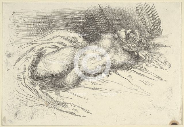 Study of a Woman Viewed from Behind, 1833., 1833. Creator: Eugene Delacroix.