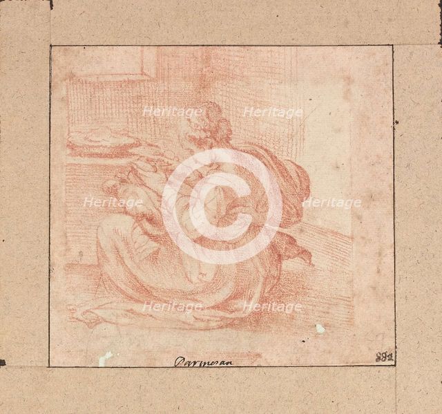 Study of a woman cooking.