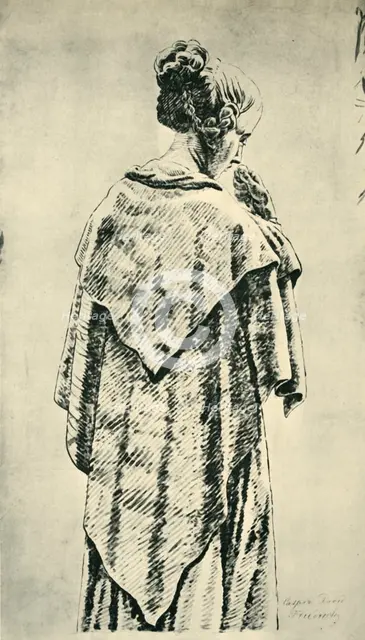 Study of a woman from behind, early 19th century, (1943).  Creator: Caspar David Friedrich.