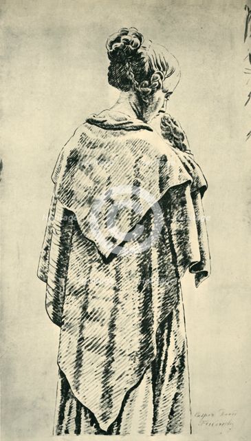 Study of a woman from behind, early 19th century, (1943).  Creator: Caspar David Friedrich.