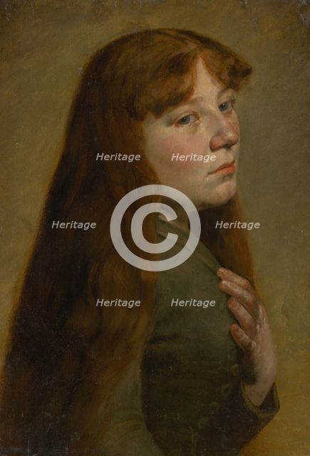 Study of a Woman from Three Quarters Profile, 1895-1896. Creator: Jozef Hanula.