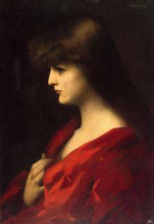 Study of a Woman in Red, 1892. Creator: Jean Jacques Henner
