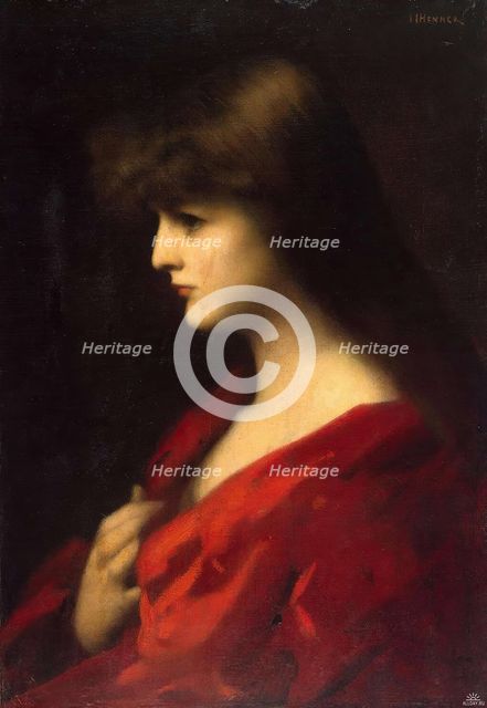 Study of a Woman in Red, 1892. Creator: Jean Jacques Henner.