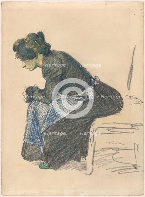 Study of a Woman, late 19th-early 20th century. Creator: Theophile Alexandre Steinlen.