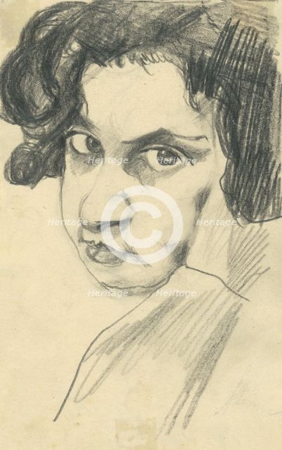 Study of a Woman's Head, 1918-1922. Creator: Konstantin Bauer.