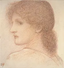 Study of a Woman's Head, turned to Left, 1886. Artist: Sir Edward Coley Burne-Jones