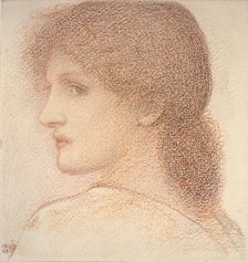 Study of a Woman's Head, turned to Left, 1886. Artist: Sir Edward Coley Burne-Jones