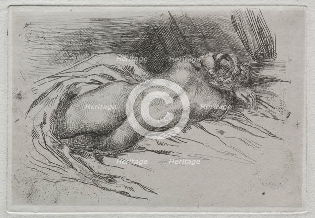 Study of a Woman Seen from the Back, 1833. Creator: Eugène Delacroix (French, 1798-1863).