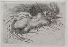 Study of a Woman Seen from the Back, 1833. Creator: Eugène Delacroix (French, 1798-1863)