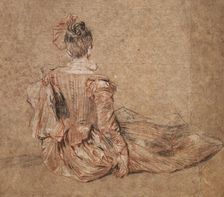 Study of a woman seen from the back by Jean-Antoine Watteau, 1716-1718. Artist: Jean-Antoine Watteau