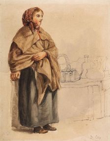 Study of a Woman Standing Beside a Table, 1800-15. Creator: David Cox the Elder