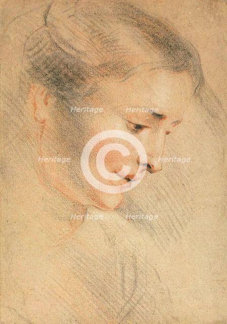 Study of a Woman's Head, 1710s.  Creator: Watteau, Jean Antoine (1684-1721).